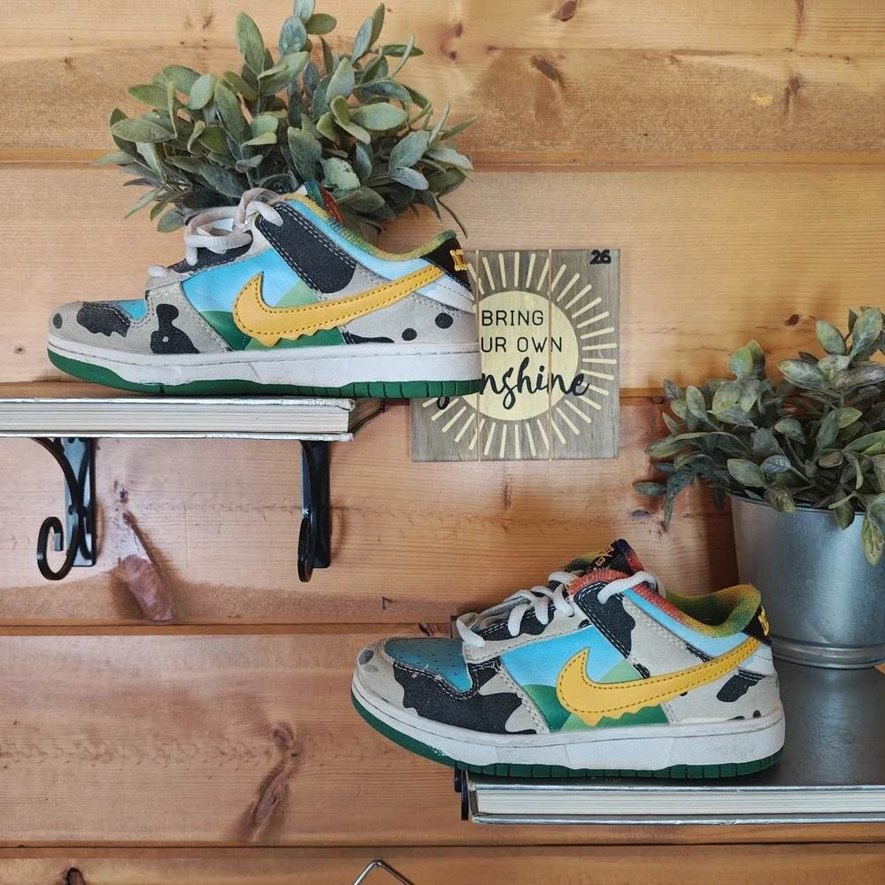 Kids' Nike SB Dunk Low Ben & Jerry's Chunky Dunky Shoes CU3244-100 Size 13C